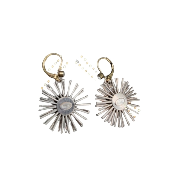 Born Daisy Gold and Silver Tone Flower Earrings - Picture 3 of 4